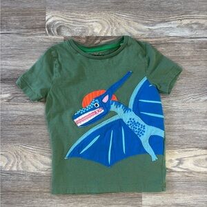 Mini Boden Dinosaur Applique Cotton Graphic Tee with Zipper 3-4 year